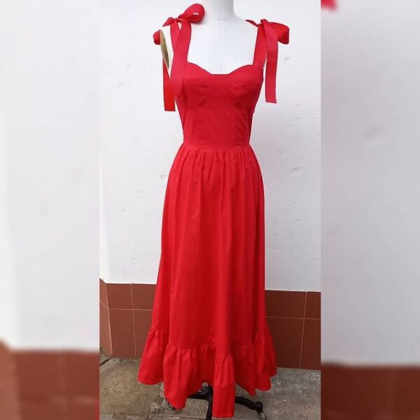 Vestido Rojo de Tiras