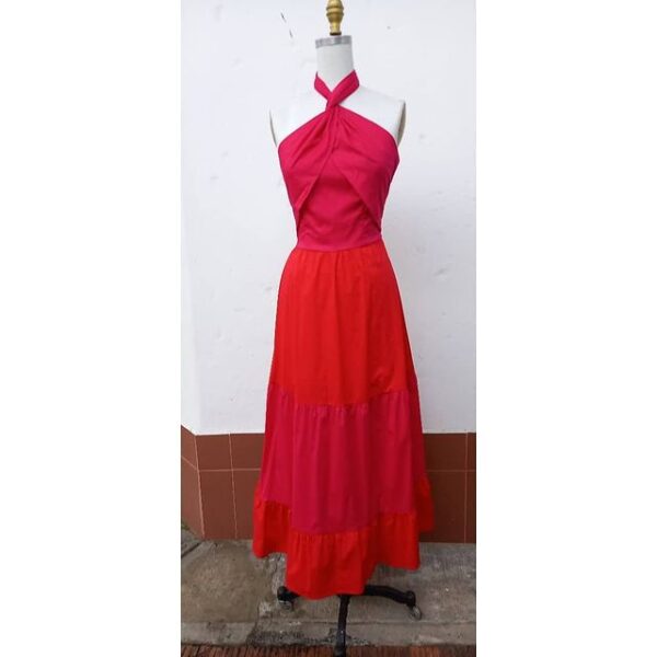 Vestido Rojo Cruzado Adelante