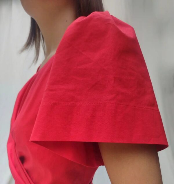 Vestido Rojo Cruzado - Imagen 2