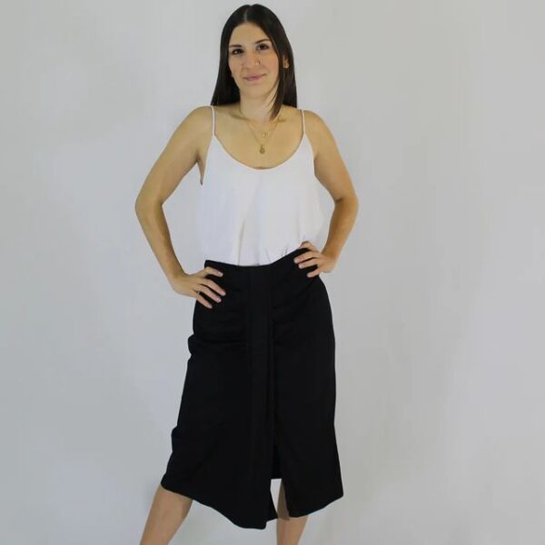 Falda Negra Drapeada - Imagen 2