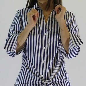 Camisa Rayas Azul y Blanco