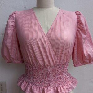 Blusa Roja Resorte En Cintura