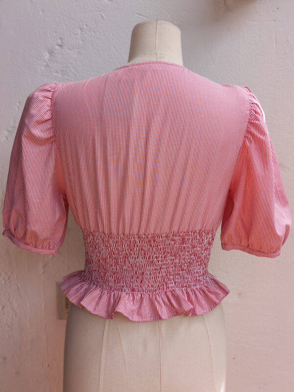 Blusa Roja Resorte En Cintura - Imagen 2