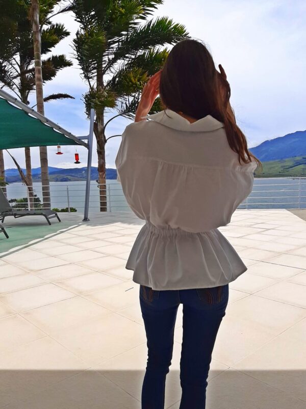 Blusa Blanca Manga Corta - Imagen 2