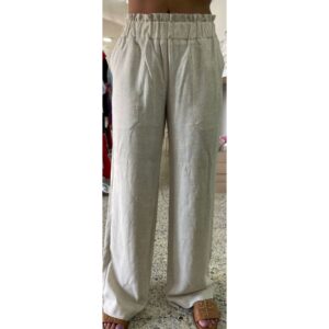Pantalón Beige Con Resorte