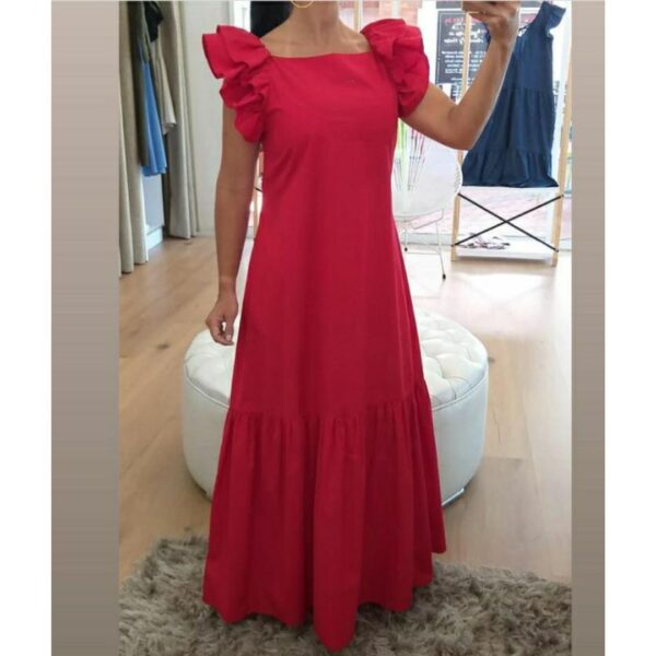 Vestido Rojo Manga Boleros